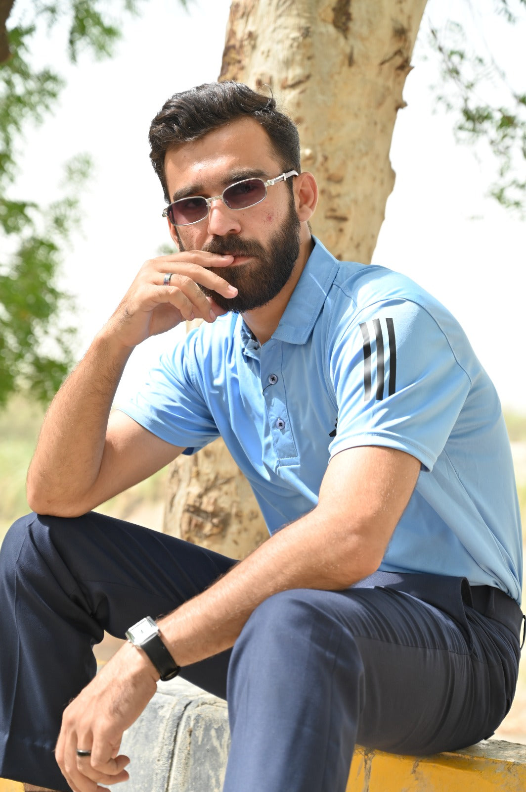 Adi Men's Striped Polo